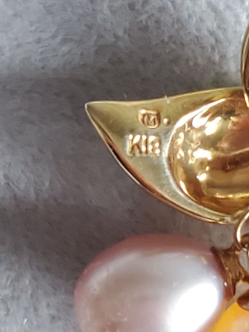 【未使用品】ミキモト　MIKIMOTO　K18　3Pパールピンブローチ