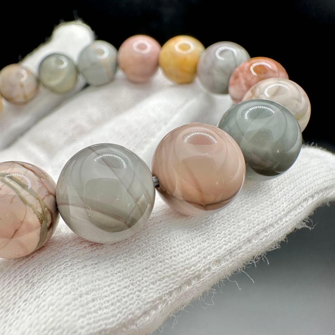 可愛いマカロンカラー！　パステルカラー　アラシャンメノウ　ブレスレット