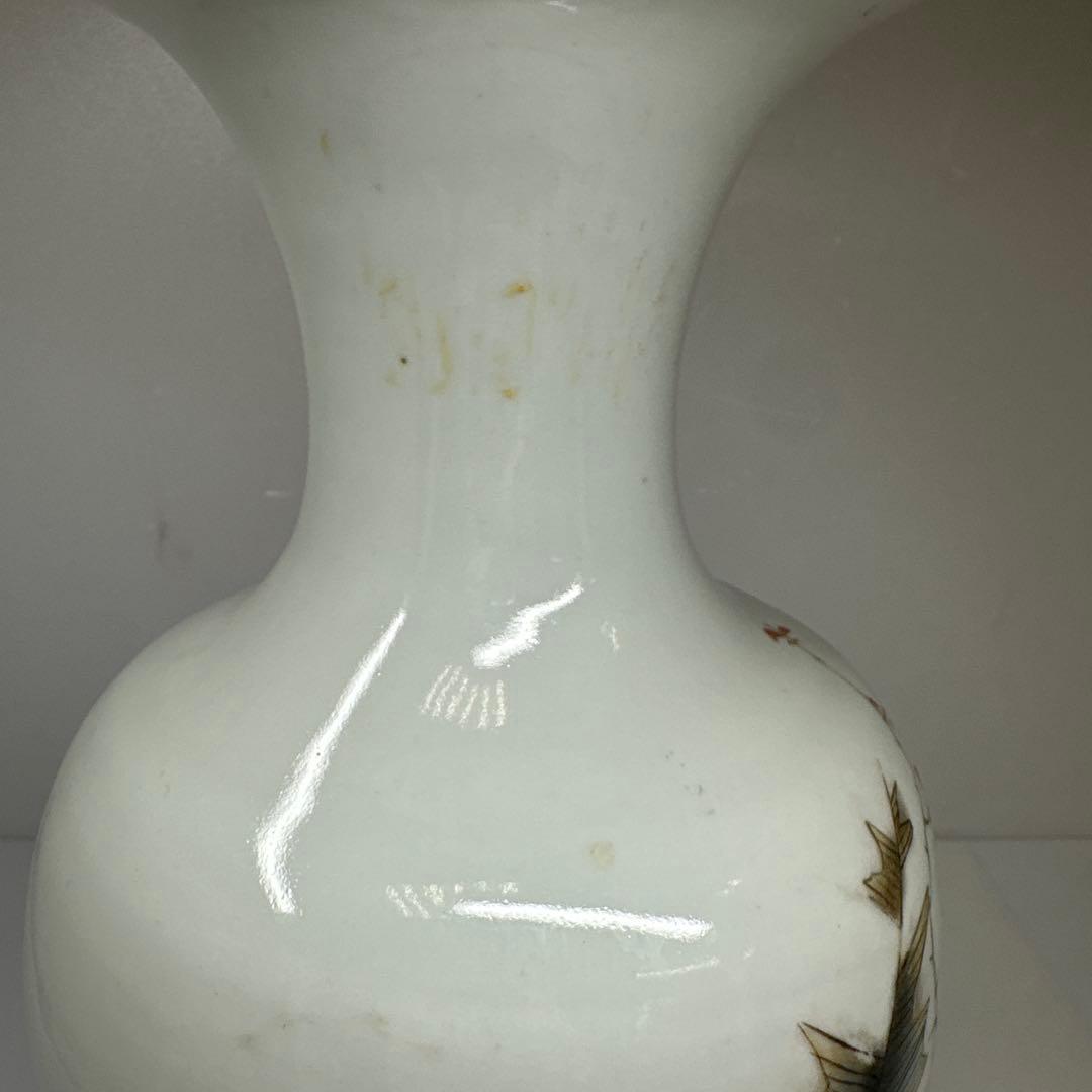 中国清時代　粉彩花鳥図花瓶　高さ35㎝　東Y7-0421②トヒコ