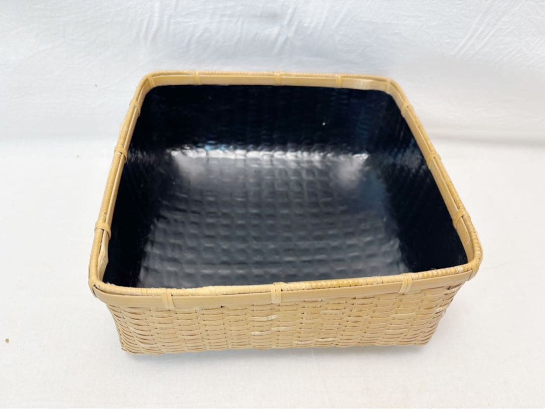 美品 茶道具 平安 竹美斎 炭取 松山篭 炭斗籠 竹工芸 竹細工 炭道具 共箱