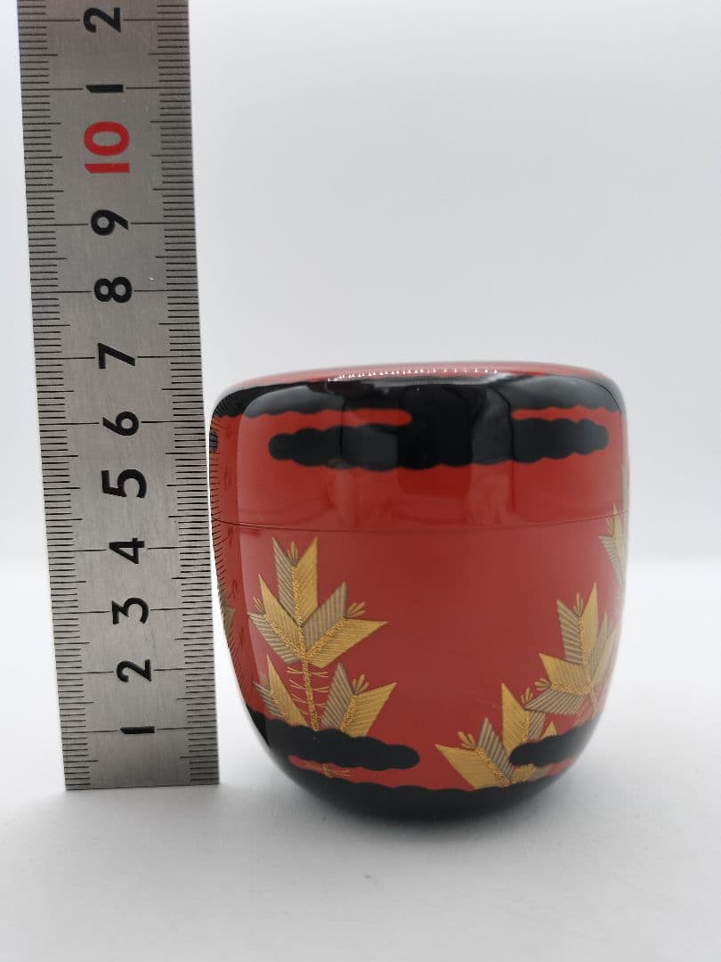 c448 中棗 蓬莱蒔絵 内銀溜 前畠春斎 木箱 茶道具 古物