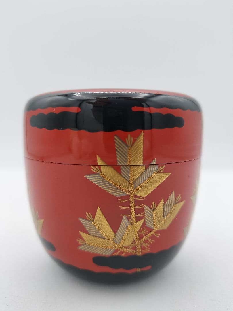 c448 中棗 蓬莱蒔絵 内銀溜 前畠春斎 木箱 茶道具 古物