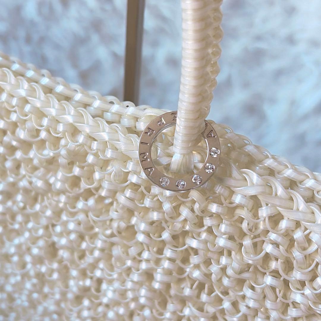 希少✨　アンテプリマ　スクエア　ミディアム　チェーン付き　パールホワイト