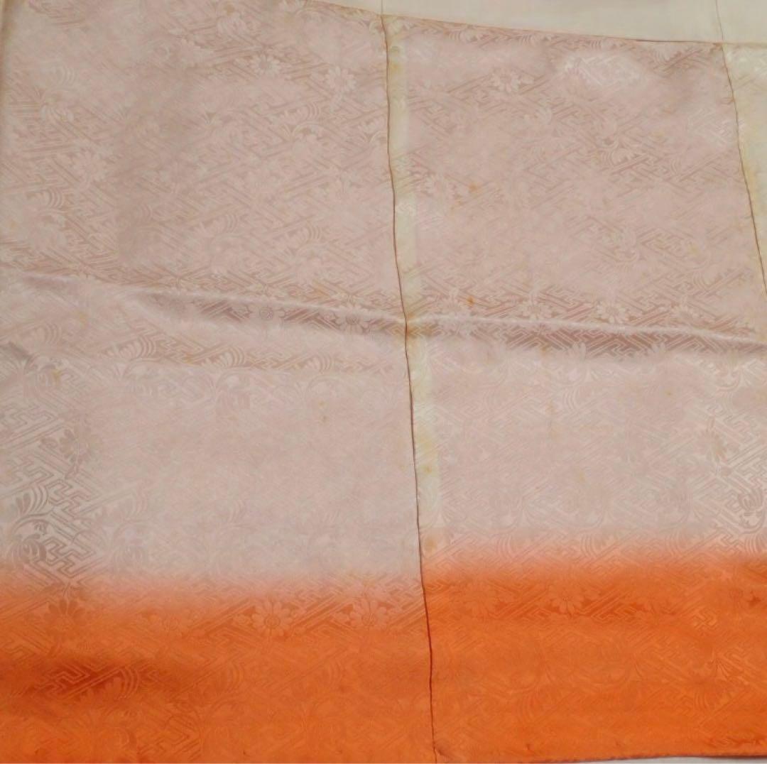 7歳　レトロ正絹朱色牡丹総絞り　七五三　お着物フルセット　アンティーク