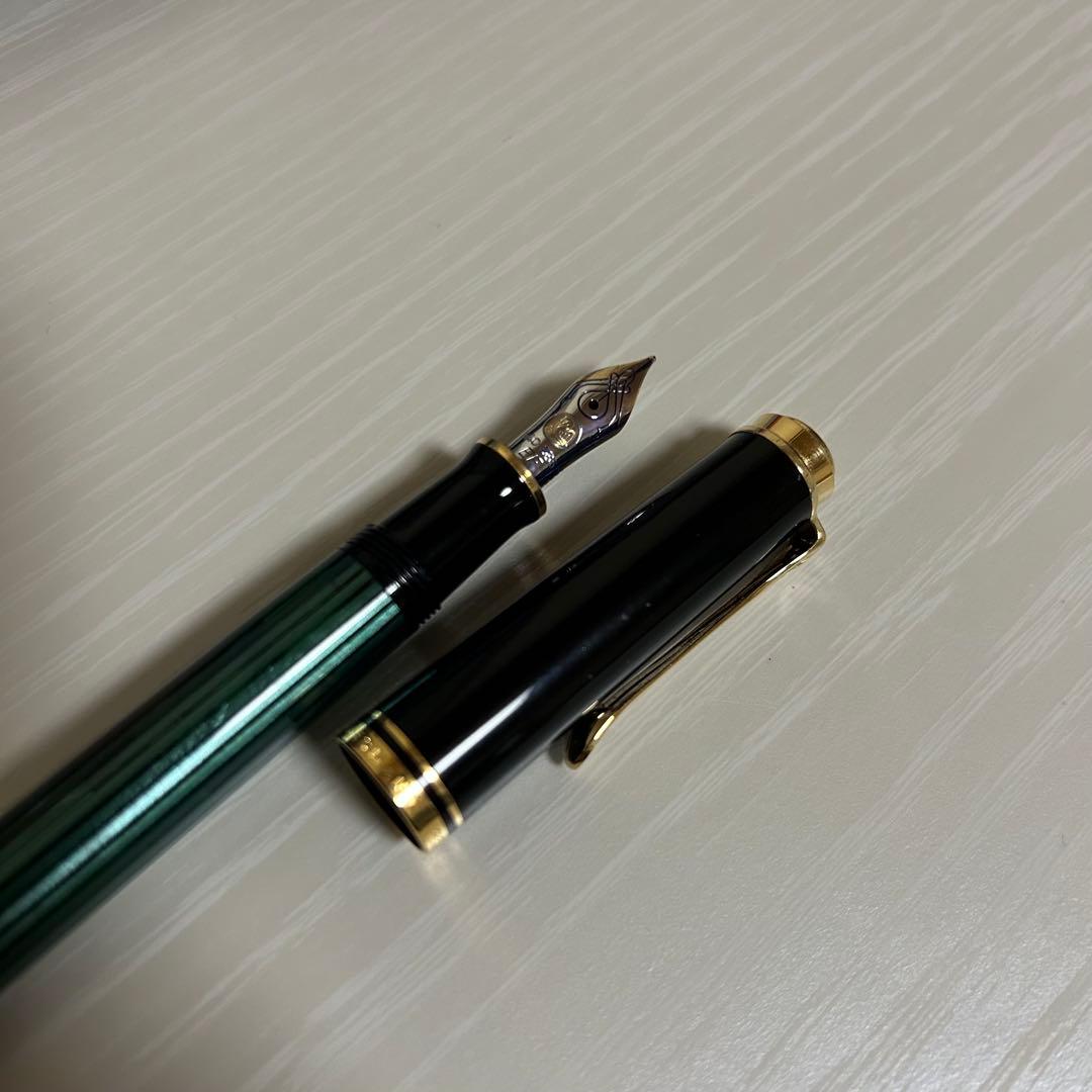 ペリカン スーべレーン 万年筆 m400 緑縞 EFニブ