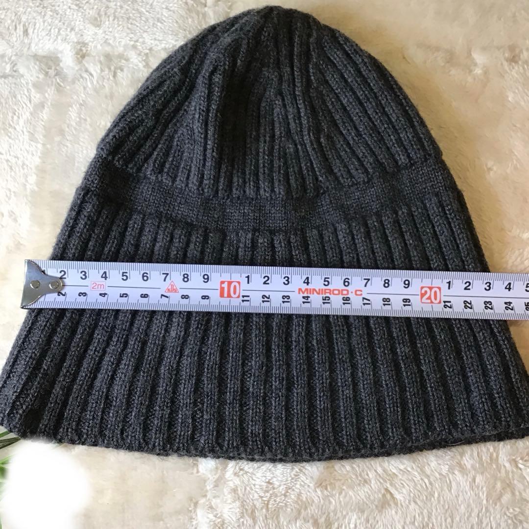 プラダ　PRADA ニット帽　ビーニー　リブ編　ユニセックス ダークグレー　美品