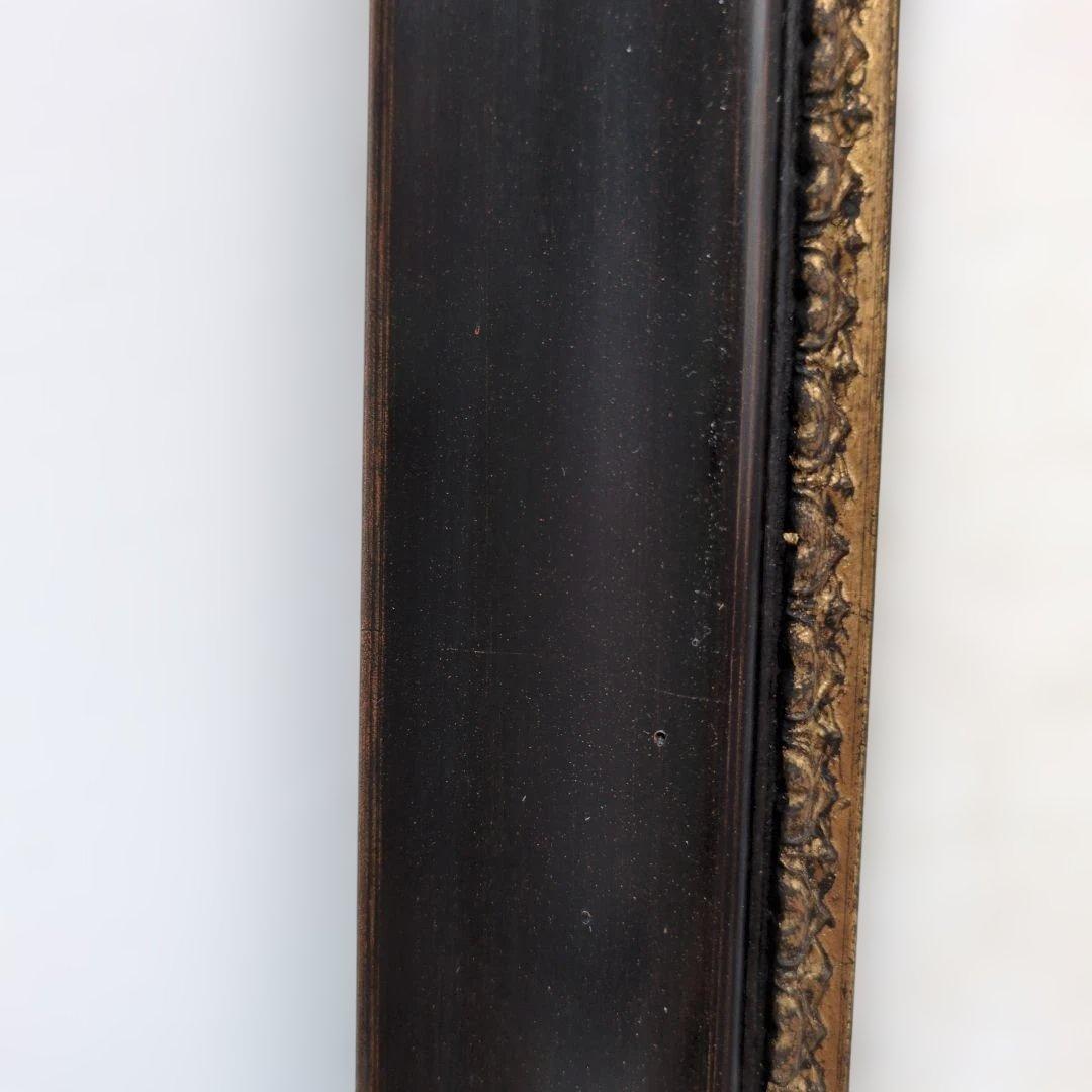 木製額縁 F20号 面金付マット付き ダークブラウン 金色縁取り