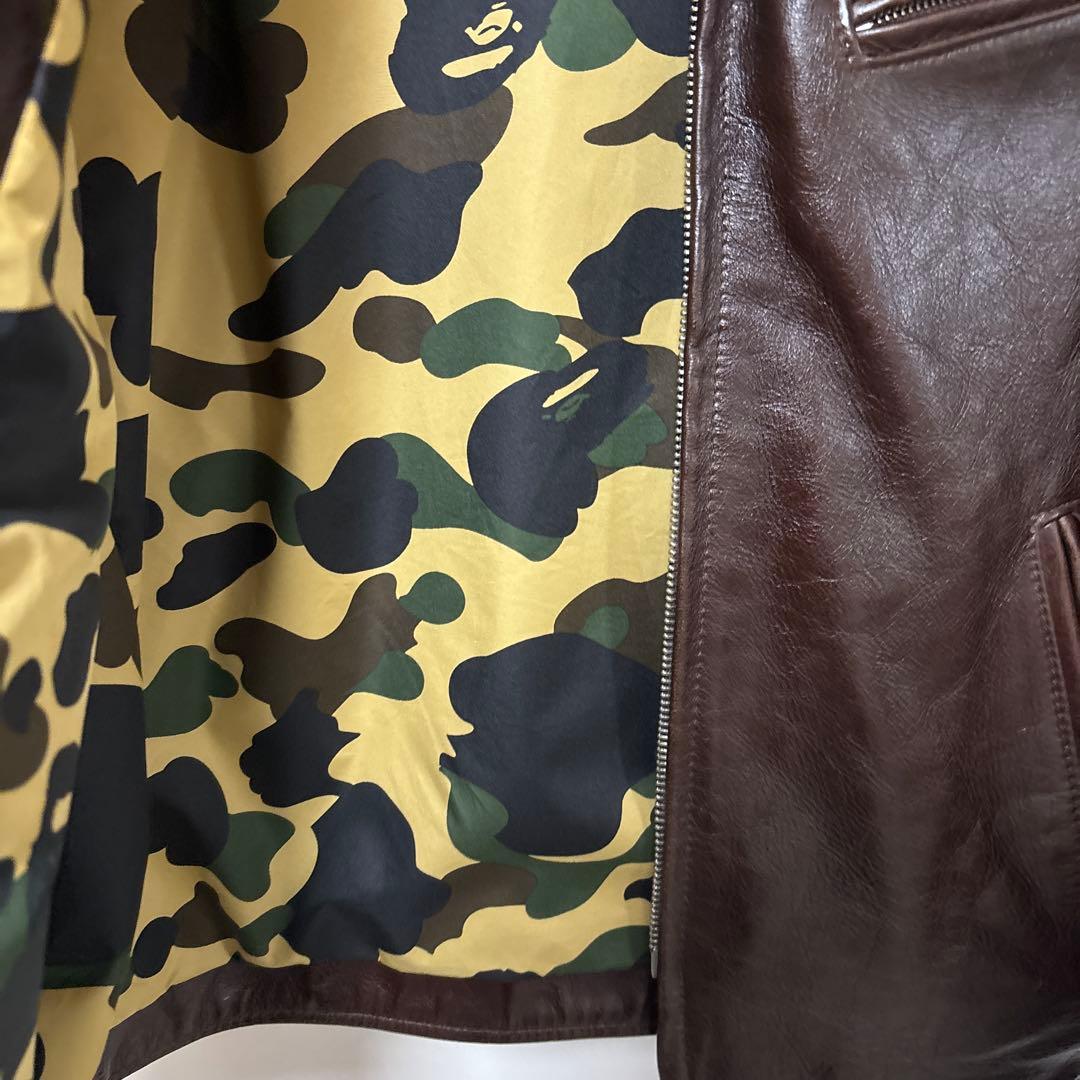 超美品schott&ABathingApeコラボLサイズ