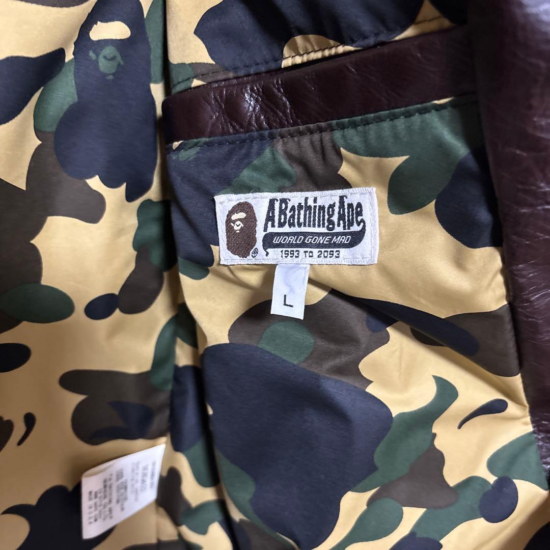 超美品schott&ABathingApeコラボLサイズ