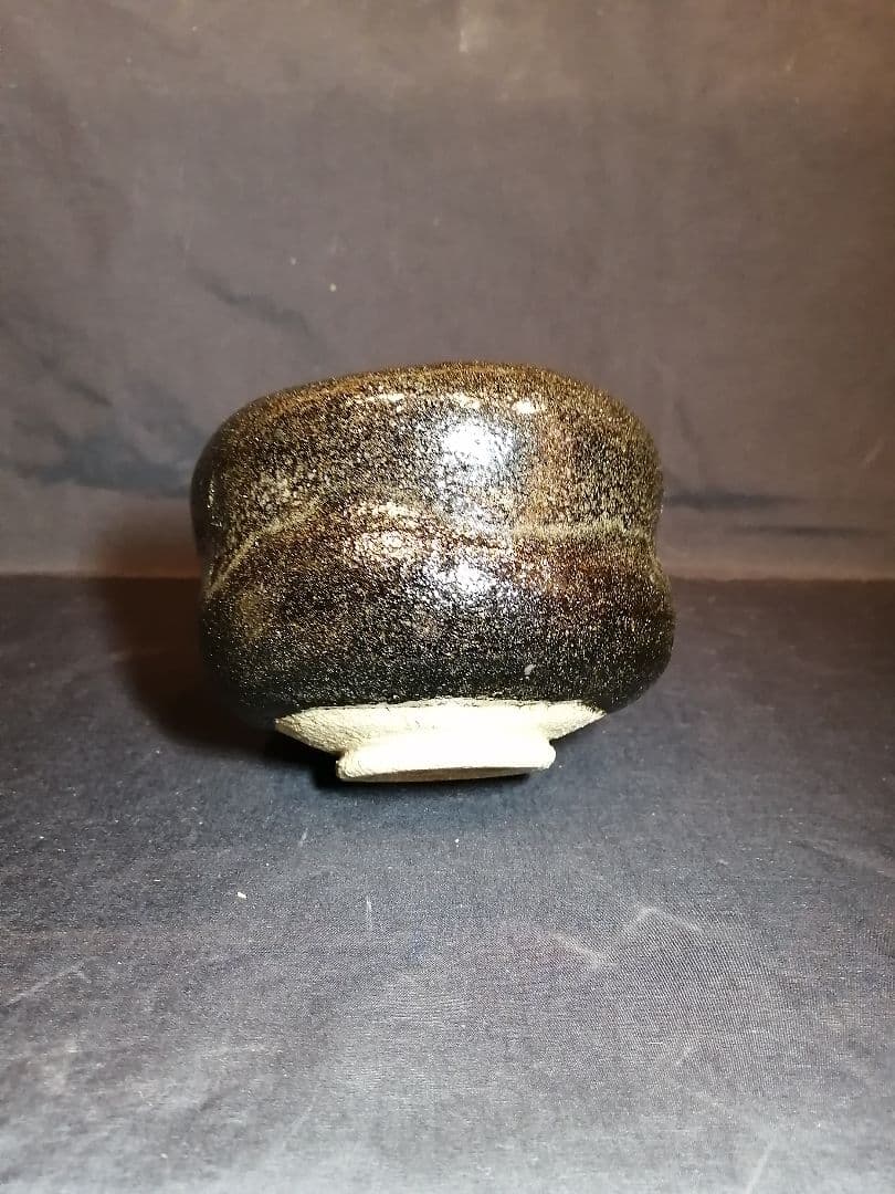 【茶道具】黒楽茶碗　桂窯　伊藤桂楽作　美品　茶碗A297