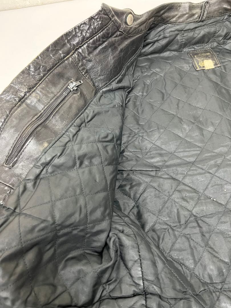 ルイスレザー　レザーライダースジャケット レザー 革ジャン ブラック 古着