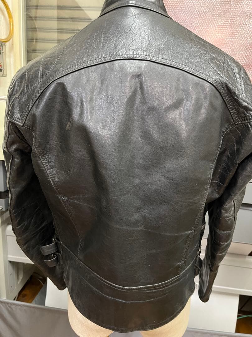 ルイスレザー　レザーライダースジャケット レザー 革ジャン ブラック 古着