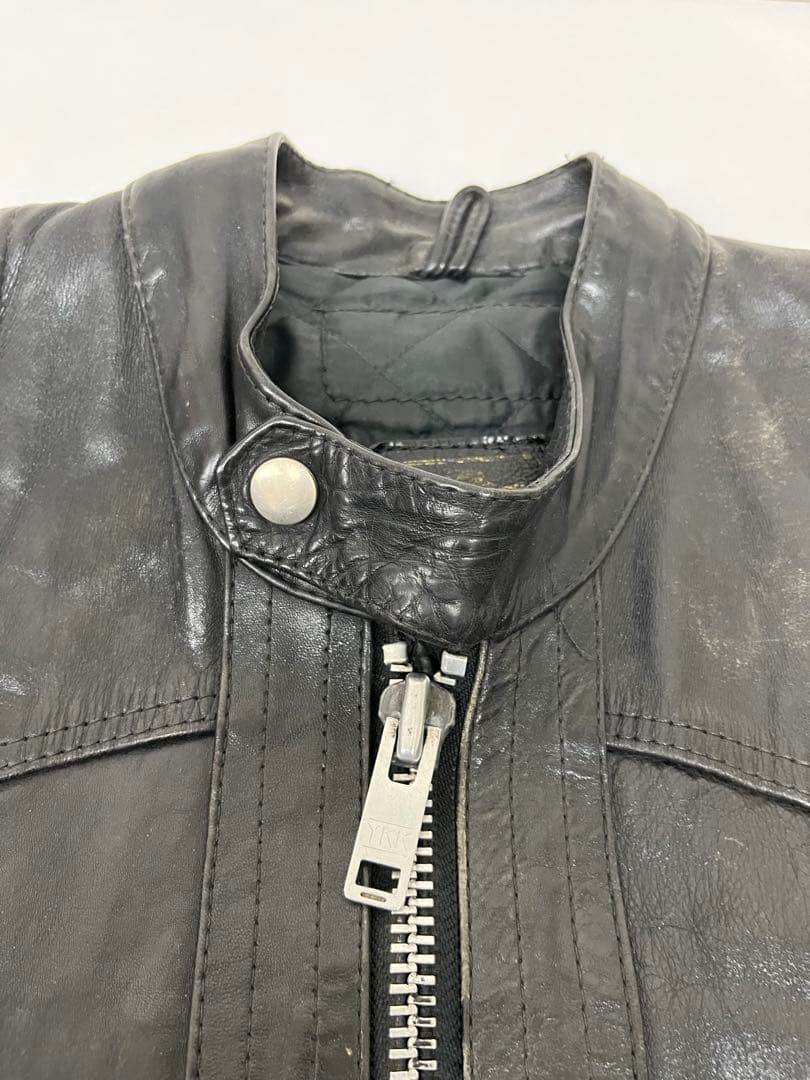 ルイスレザー　レザーライダースジャケット レザー 革ジャン ブラック 古着