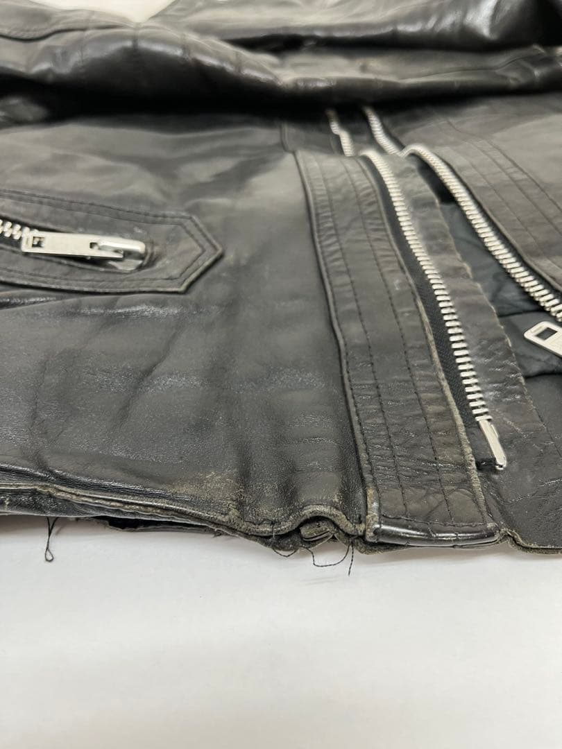 ルイスレザー　レザーライダースジャケット レザー 革ジャン ブラック 古着