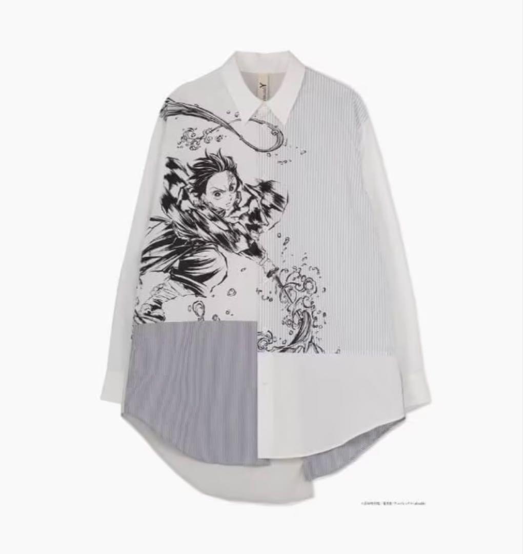 鬼滅の刃 GroundY ヨウジヤマモト 竈門炭治郎 シャツ ホワイト