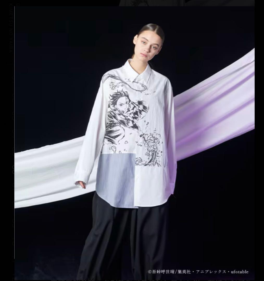 鬼滅の刃 GroundY ヨウジヤマモト 竈門炭治郎 シャツ ホワイト