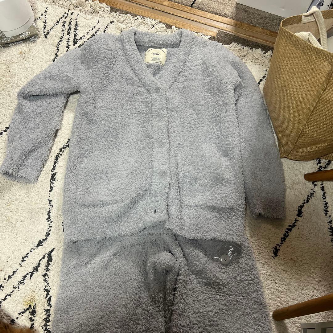 ジェラートピケ　ジェラピケ　セットアップ　カーディガン　パンツ　グレー　もふもふ