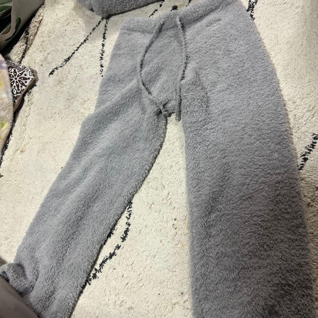 ジェラートピケ　ジェラピケ　セットアップ　カーディガン　パンツ　グレー　もふもふ