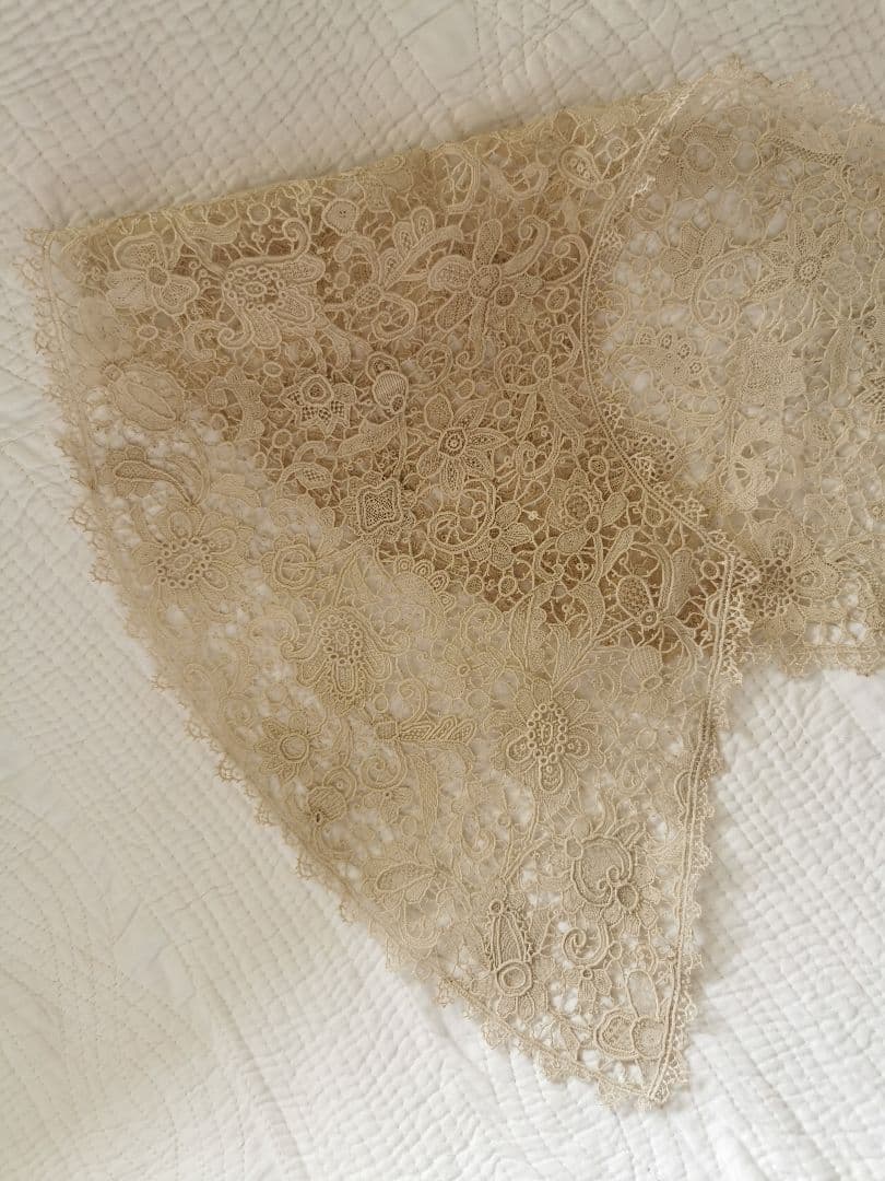 アンティーク イタリア 最上の精緻 ブラーノレース ポワンドヴェニス 付け襟