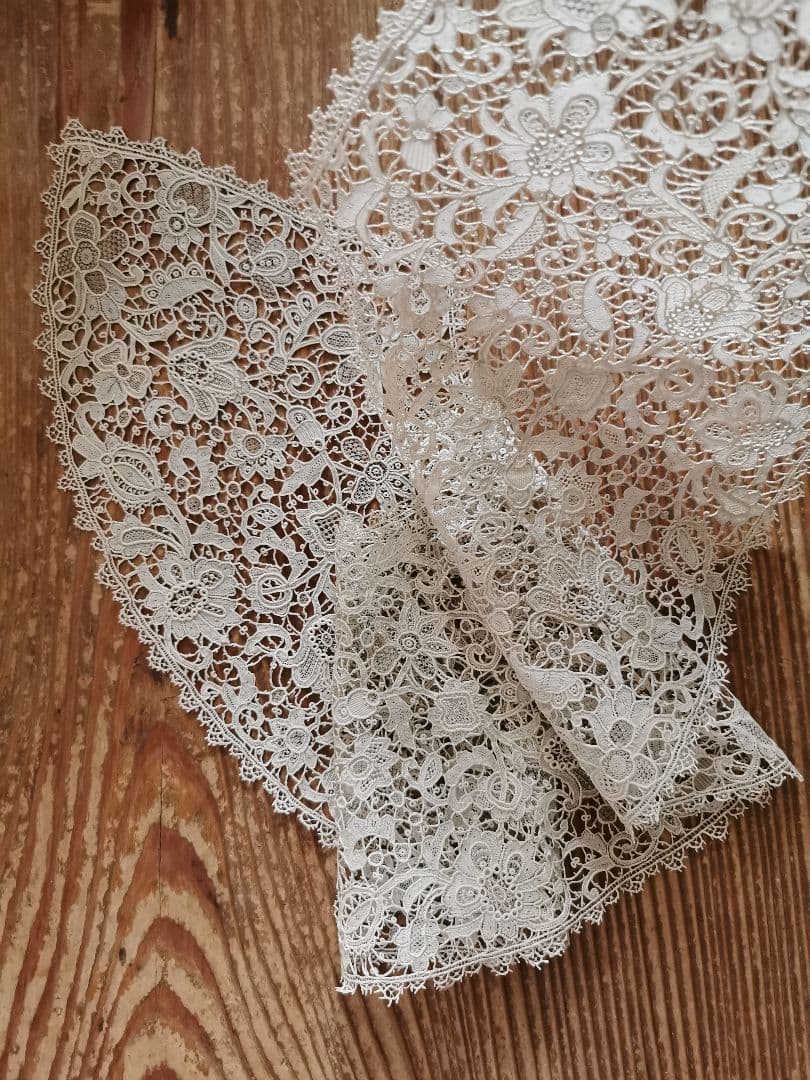 アンティーク イタリア 最上の精緻 ブラーノレース ポワンドヴェニス 付け襟