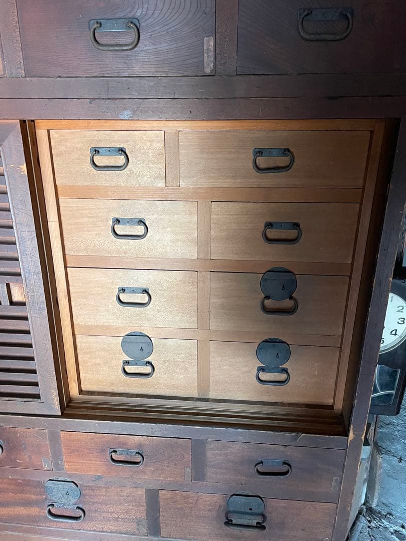 引取限定　水屋箪笥 和箪笥 昭和レトロ アンティーク 和家具 木製 レトロ 古民