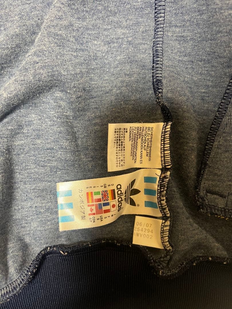 adidas ジャージ ヴィンテージ ネイビー イエロー M 国旗タグ 激レア