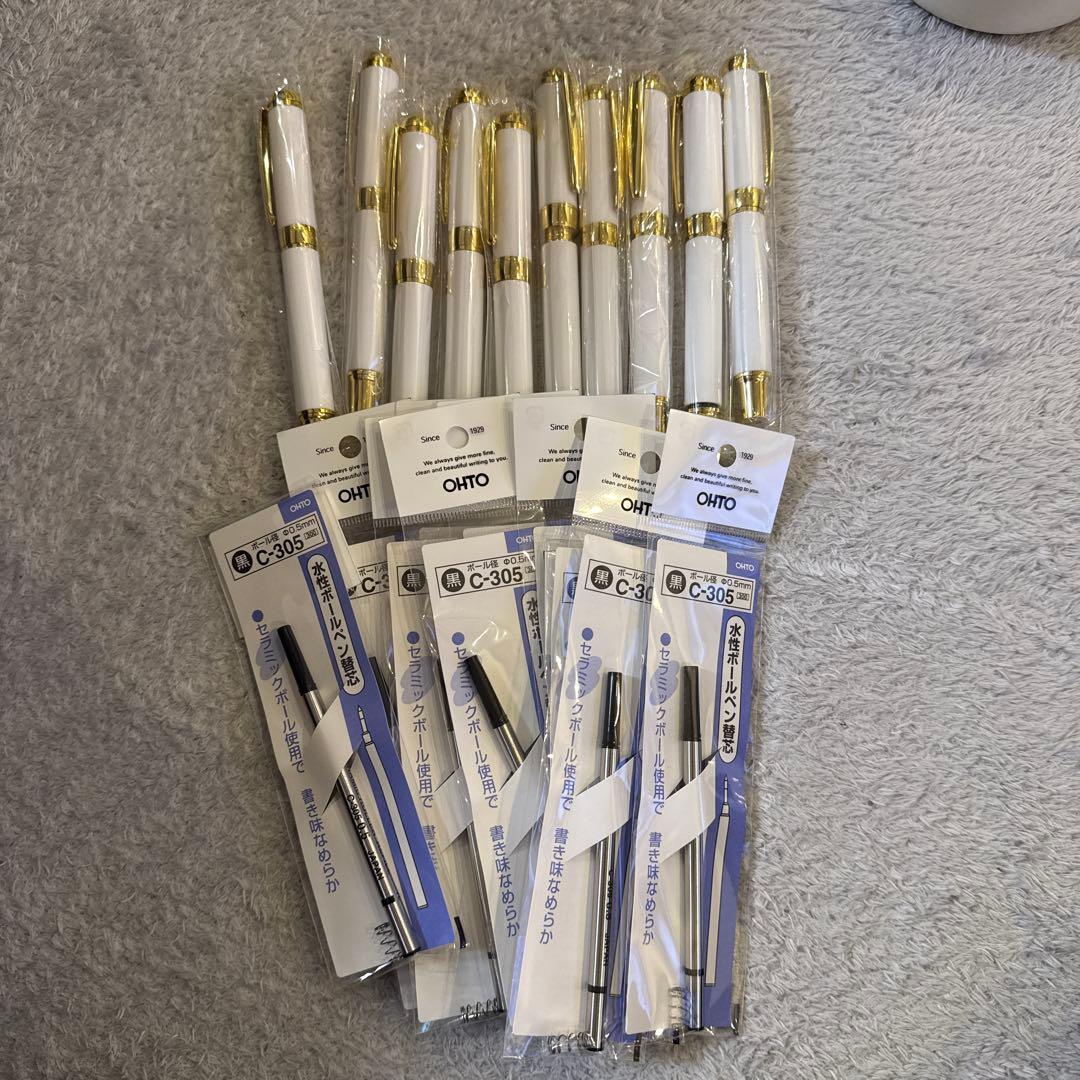 ポーセリンペン＋OHTO替芯 ポーセラーツ白磁　10本セット