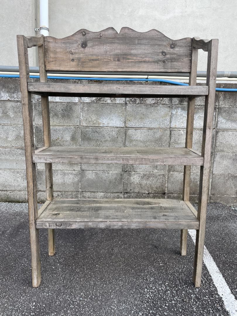 ★ オープンシェルフ 幅80 薄型 シェルフ アンティーク 北欧 風 レトロ