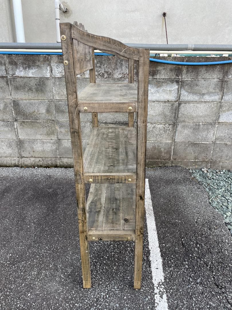 ★ オープンシェルフ 幅80 薄型 シェルフ アンティーク 北欧 風 レトロ