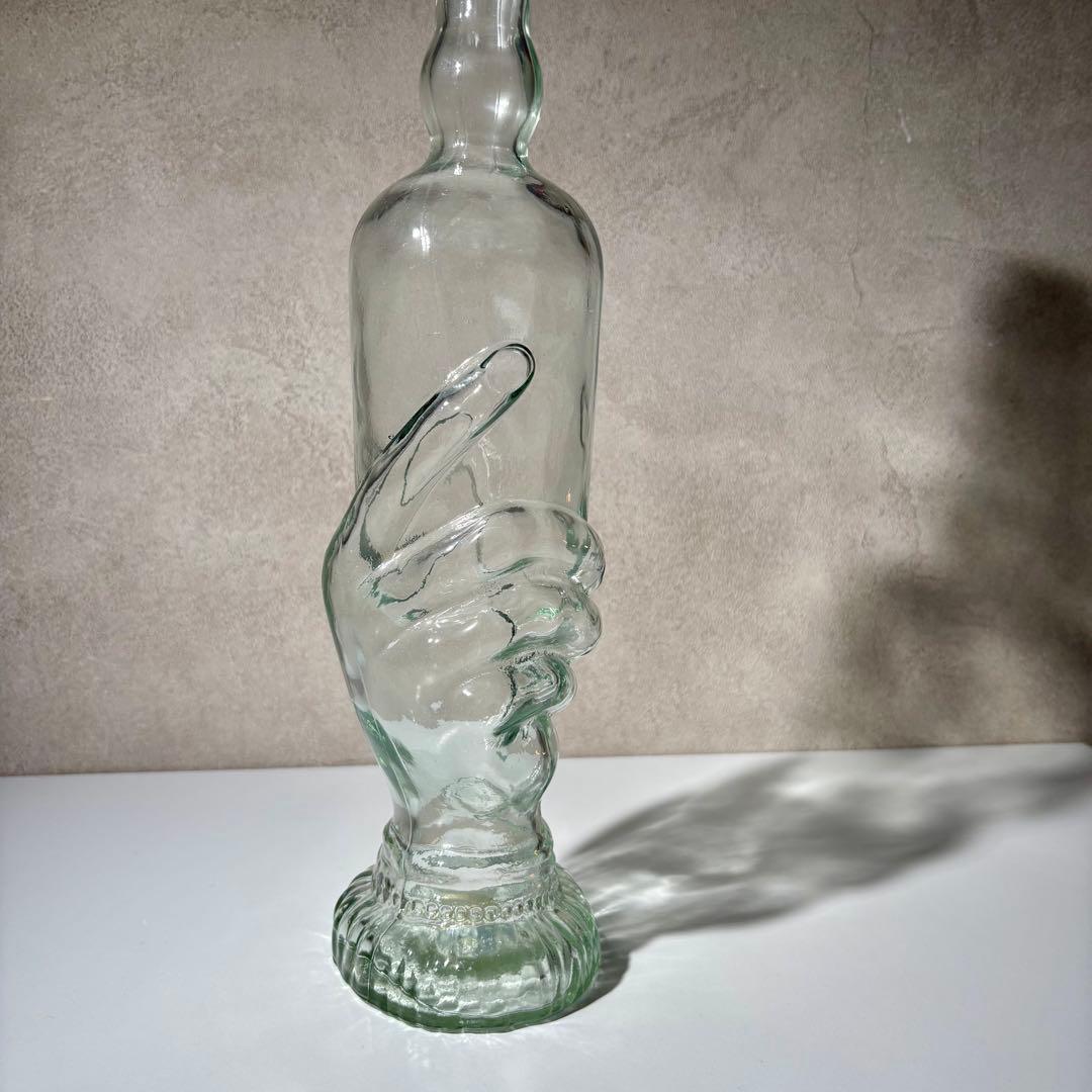 手に包まれたガラス瓶 ミッドセンチュリー ポストモダン ヴィンテージ