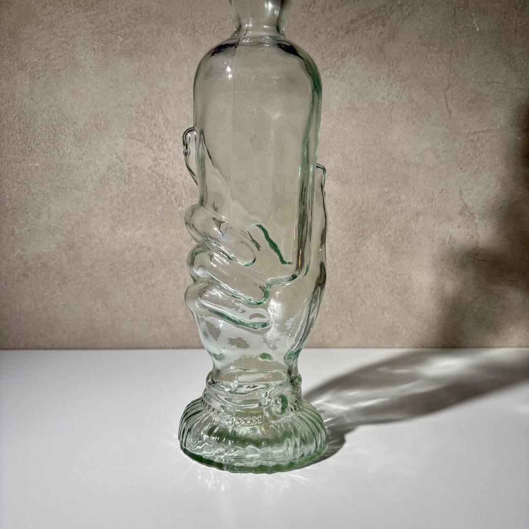 手に包まれたガラス瓶 ミッドセンチュリー ポストモダン ヴィンテージ