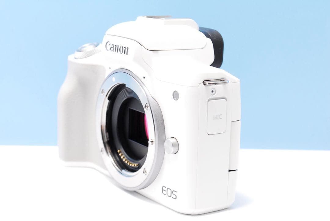 新品級！Canon Kiss M2 ホワイト Wi-Fi搭載 標準レンズセット