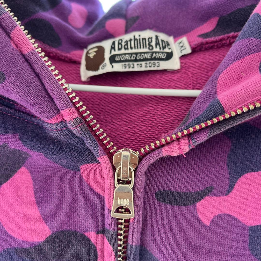 A Bathing Ape パープルカモフラージュパーカー XXL