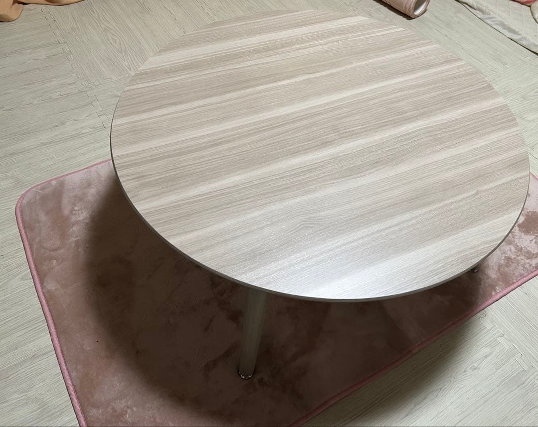 新品未使用コイズミ　高さ調整可能　おしゃれ円形こたつ90センチ