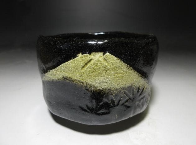 楽吉左衛門十四代 覚入 黒茶碗／裏千家十五世 鵬雲斎 書付 花押