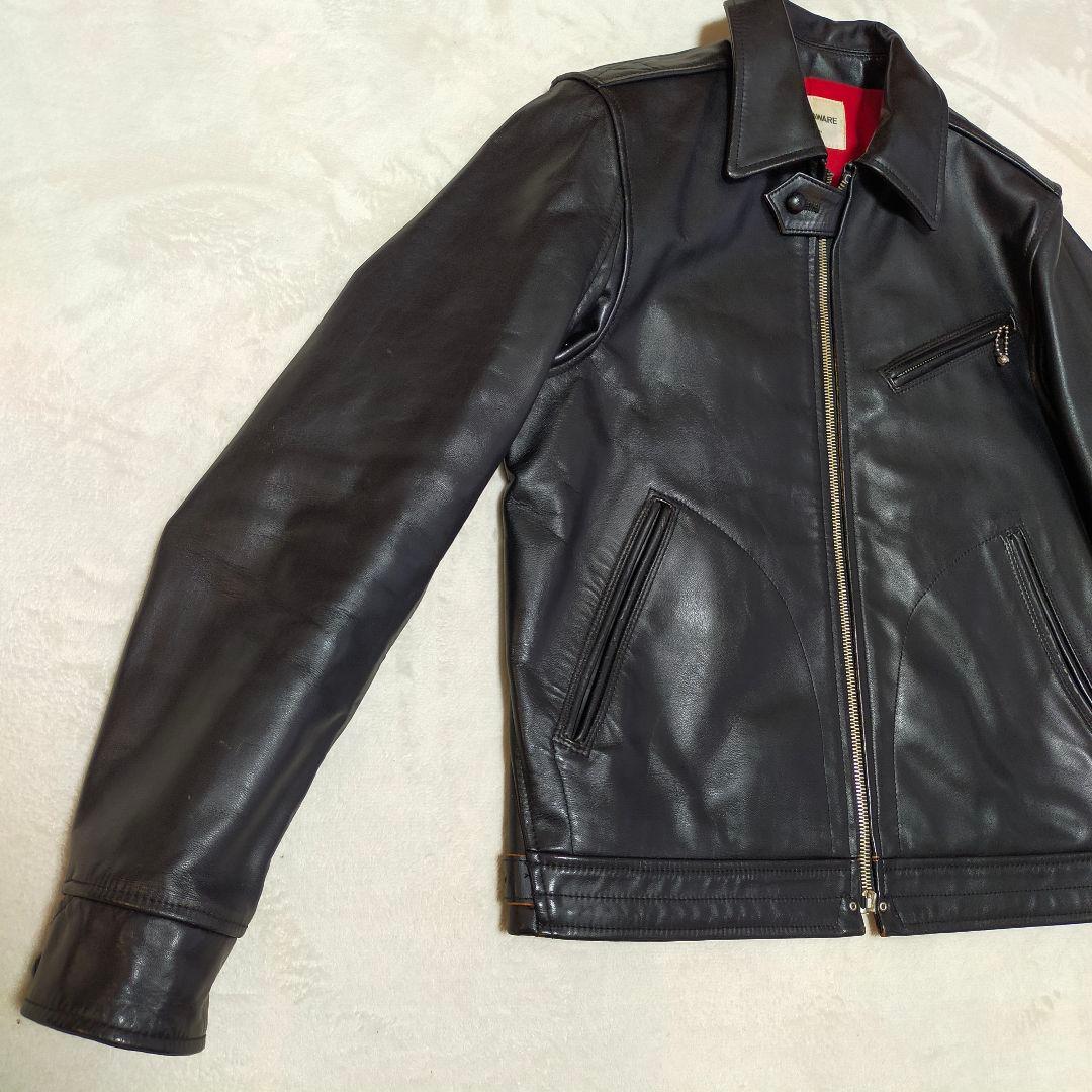 MARK AWARE　馬革　茶芯　シングルライダースジャケット　2サイズ