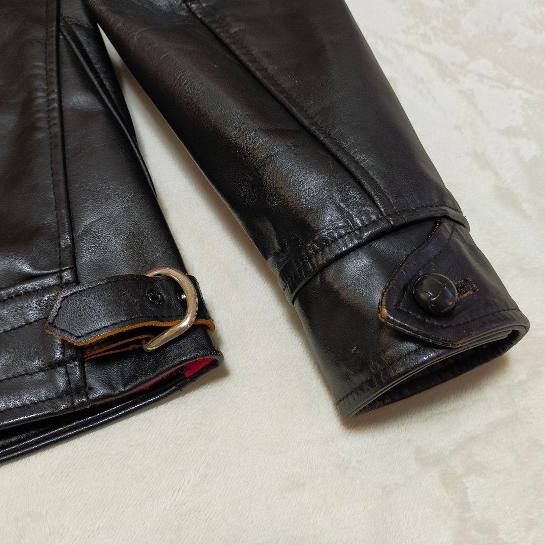 MARK AWARE　馬革　茶芯　シングルライダースジャケット　2サイズ