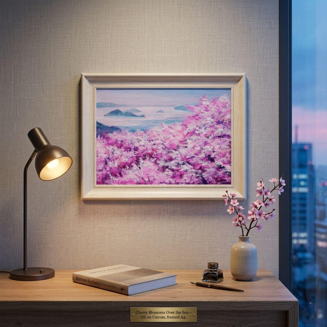 油絵 油彩 油彩画 絵 絵画【海の桜】
