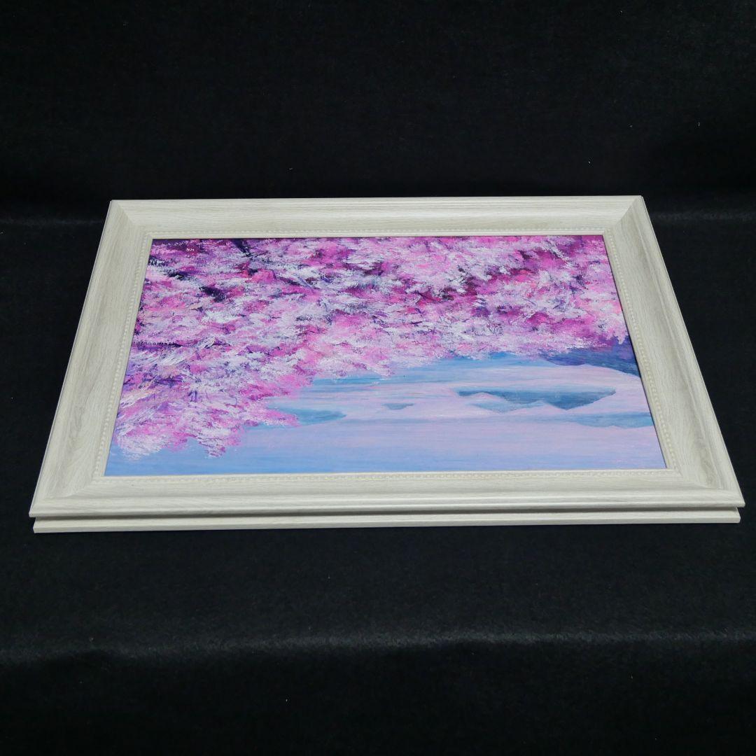 油絵 油彩 油彩画 絵 絵画【海の桜】