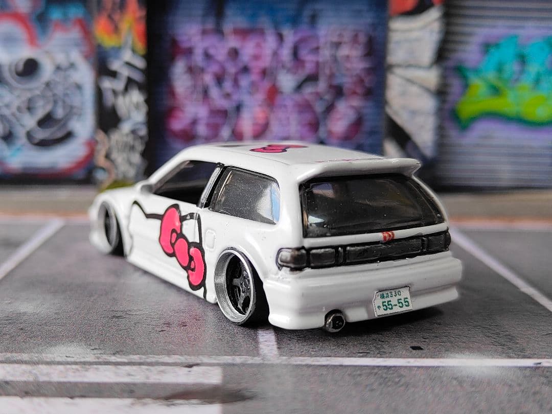 ホットウィールカスタム ホンダ シビック EF9 キティー☆深リム☆トミカ改造