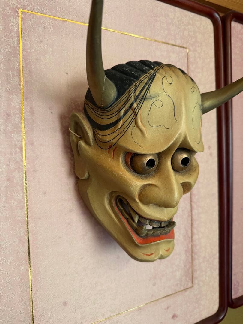 能面　般若 木彫り