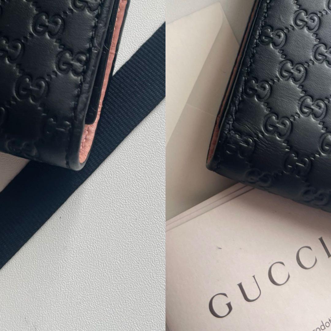 43 極上美品 GUCCI グッチ マイクロシマ 3つ折り財布
