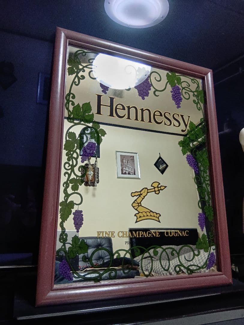 希少型　1980's　非売品　ノベルティ　ヘネシー　パブミラー