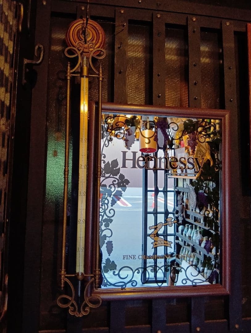 希少型　1980's　非売品　ノベルティ　ヘネシー　パブミラー