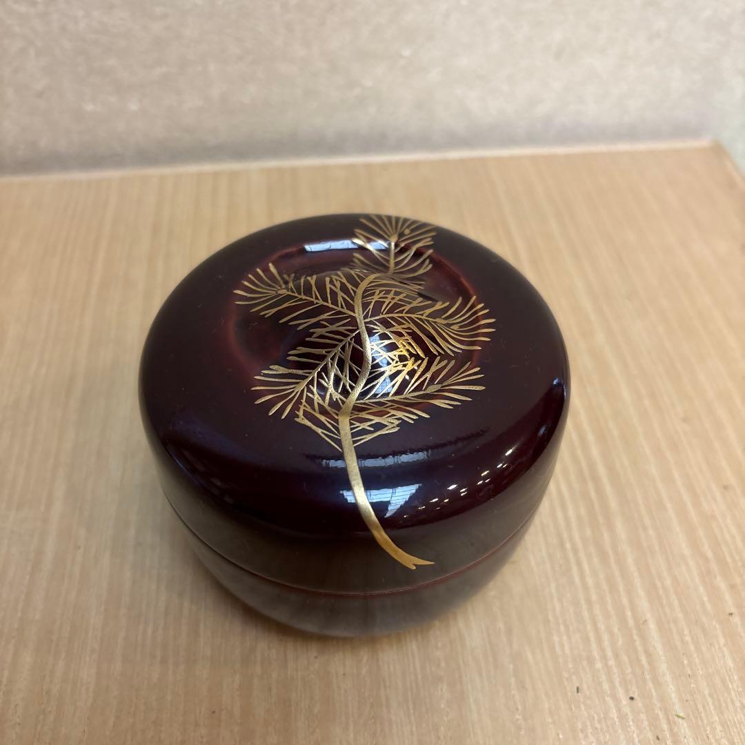 竹平棗　而妙斉好写　若松蒔絵　葵春作