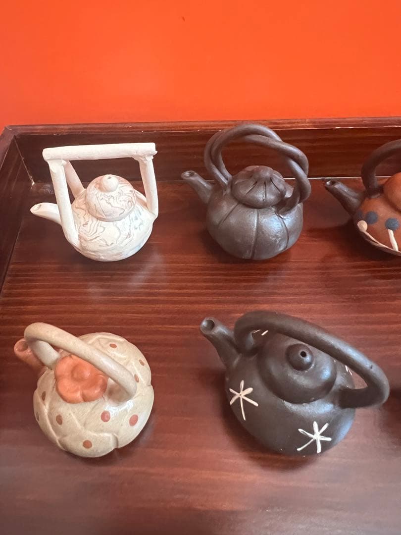 1135  急須　ミニチュア　8客　中国茶器　木箱付き