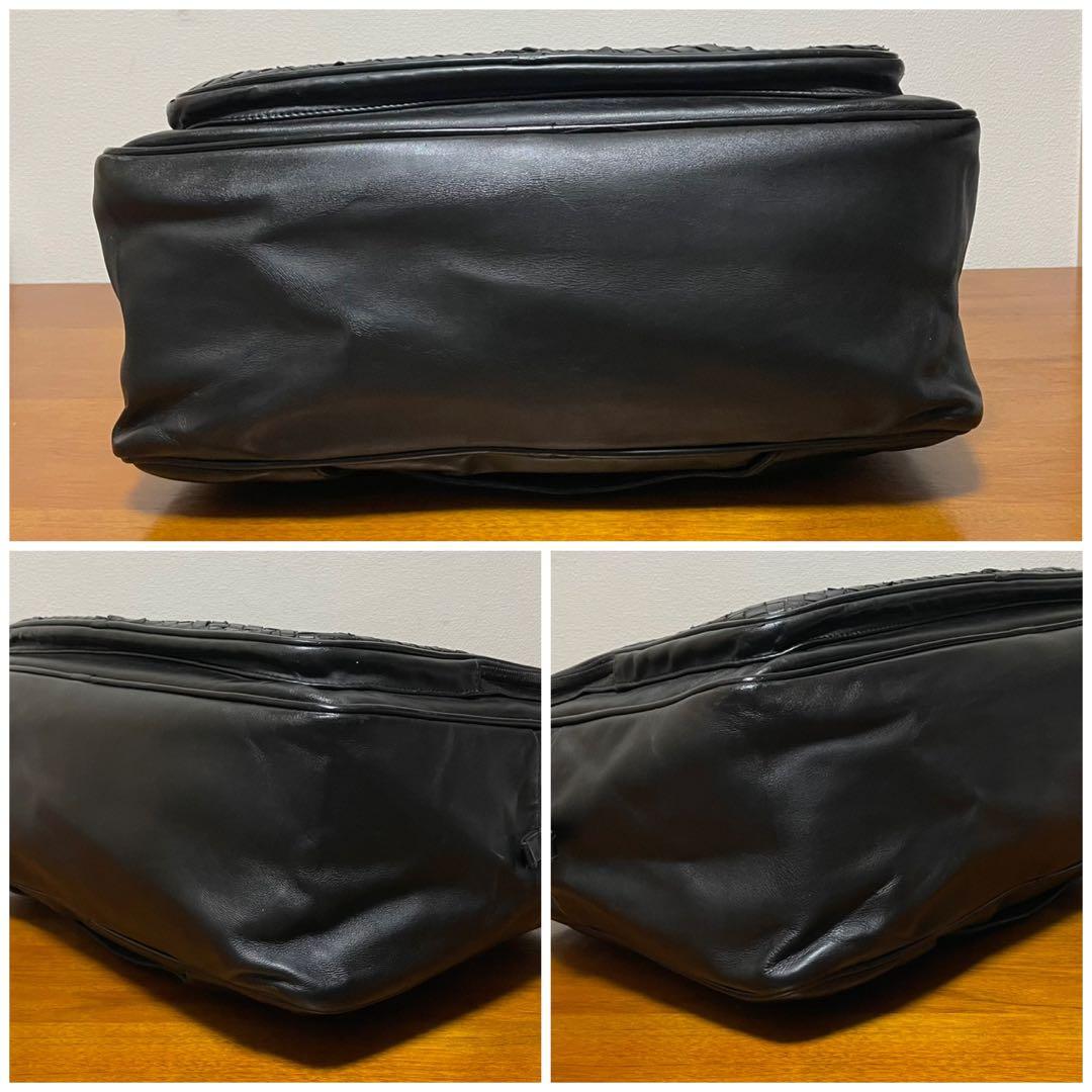 《美品》ボッテガヴェネタ レザー ハンドバッグ ブラック 黒