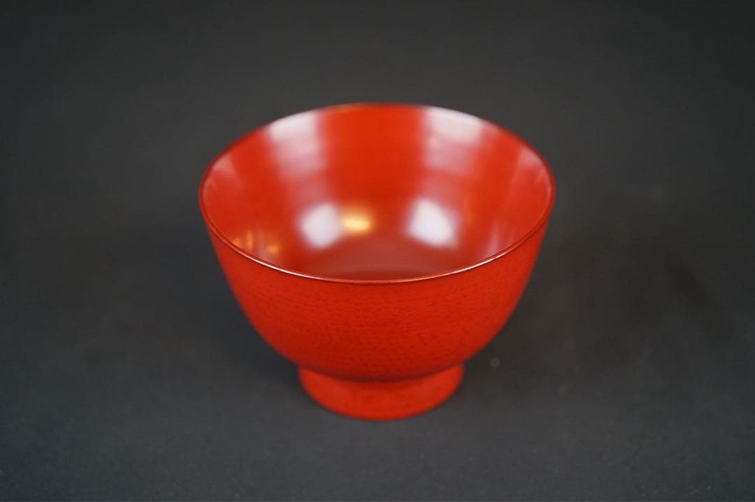 角偉三郎 作 朱 座椀 六つ星 最晩年作 希少作 紙箱 共布 茶懐石道具