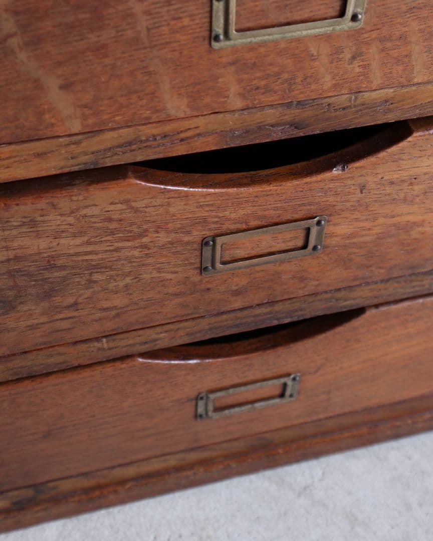 A4収納・セパレート可能な楢(ナラ)の4杯小引き出し