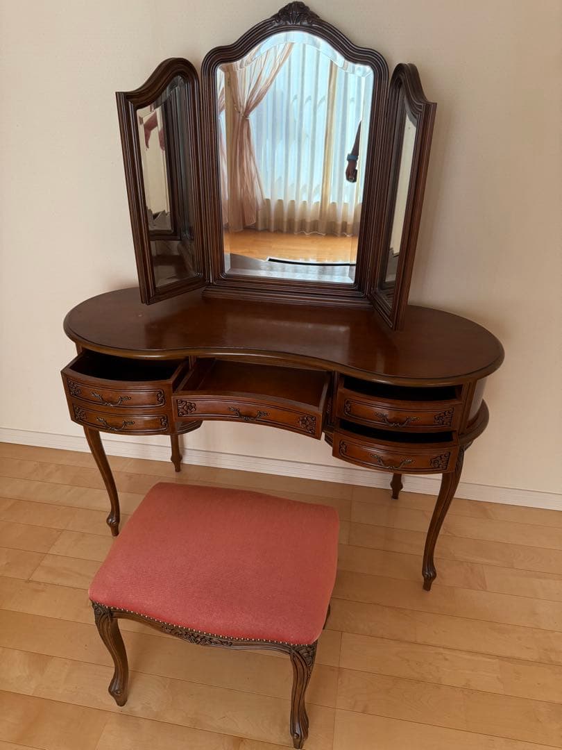 イタリア 家具 ヴェローナクラシックドレッサー&スツール 猫脚